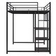 preview thumbnail 35 of 46, Platform Bed with Desk and Whiteboard, Metal Loft Bed w/ 3 Storage Shelves, Safety Guardrail & Ladder, Space-Saving, Noise Free