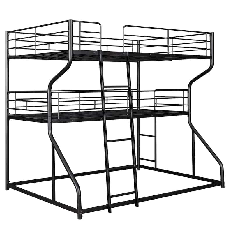 Full XL Over Twin XL Over Queen Size Bunk Bed w/Long, Short Ladder