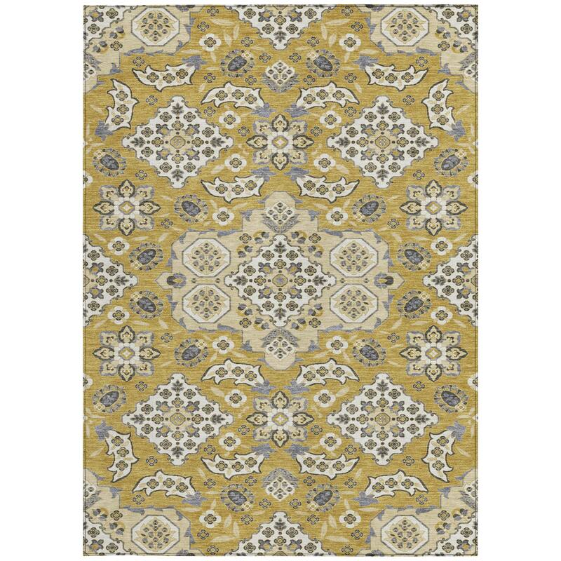 HomeRoots Medallion Traditional Rectangle Outdoor Rug