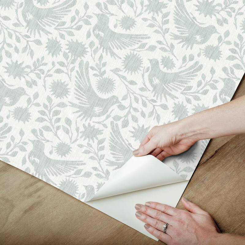 NuWallpaper Waverly Winged Serenade Blue Peel and Stick Wallpaper - N/A