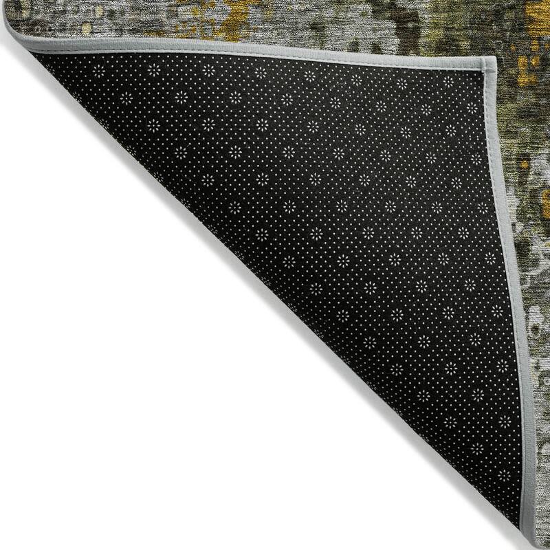 Machine Washable Indoor/ Outdoor Contemporary Abstract Chantille Rug