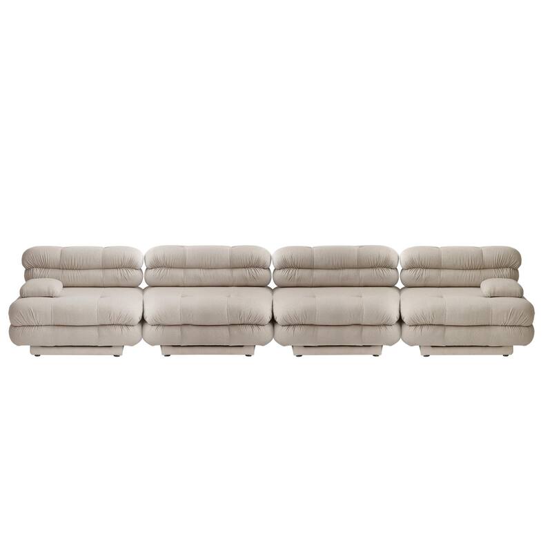 146'' Modular Sectional Couch Modern Tedy Velvet Sofa 4-Seater Couch for Living Room