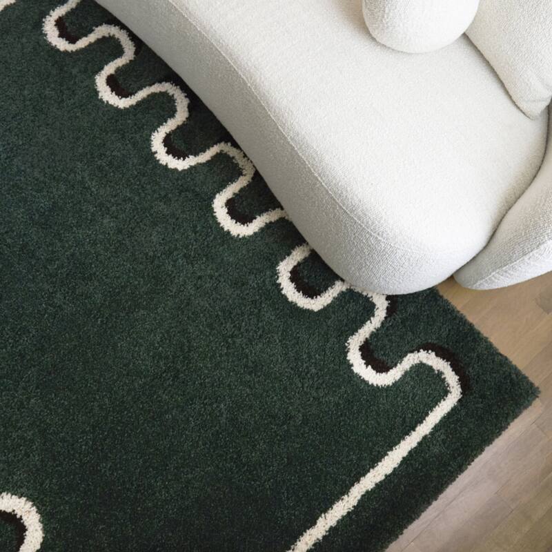 Binford Modern Border Area Rug