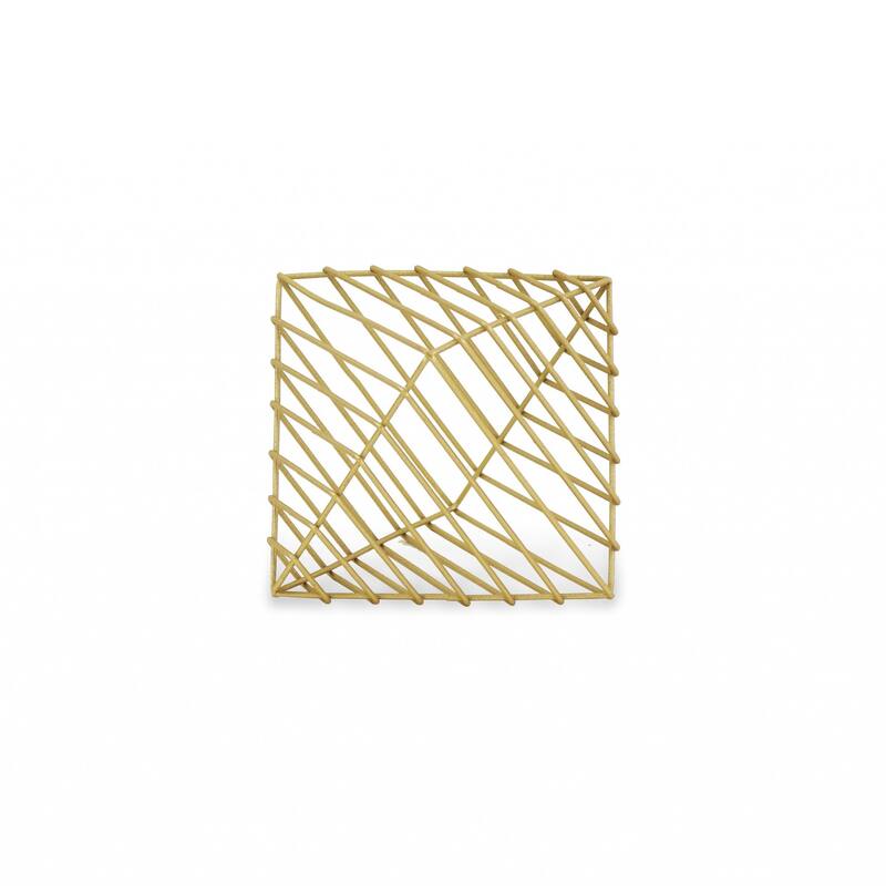 HomeRoots 8" Gold Cast Iron Modern Abstract Tabletop Sculpture - 10.5' X '8' X '8