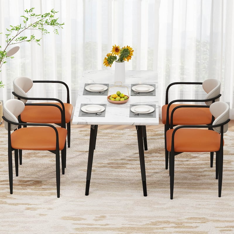 Costway Upholstered Dining Chairs Set of 2/4 with Cushioned Backrests