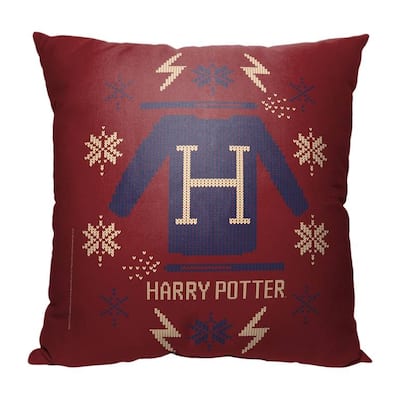 Warner Brothers Harry Potter Harry's Sweater 1 Inch Throw Pillow
