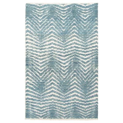 ECARPETGALLERY Hand-knotted Tangier Teal Wool Rug - 2'11 x 4'11