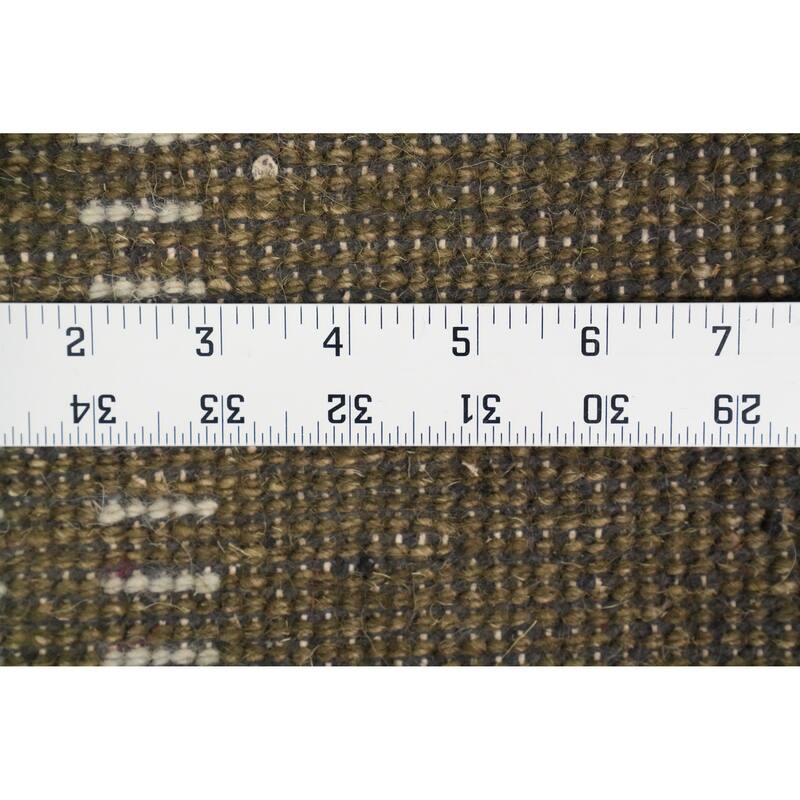 Hand Knotted Oriental 100% Wool Carpet Modern Solid Green Gabbeh Runner Rug - 9' 10'' X 2' 8''