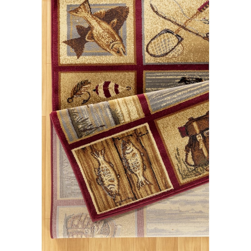 Nature's Nest GC_CBL3003 Multi Lodge Area Rug