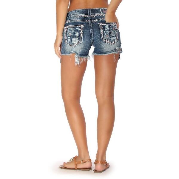 Shop Grace In La Denim Shorts Womens American Flag Usa Med Wash