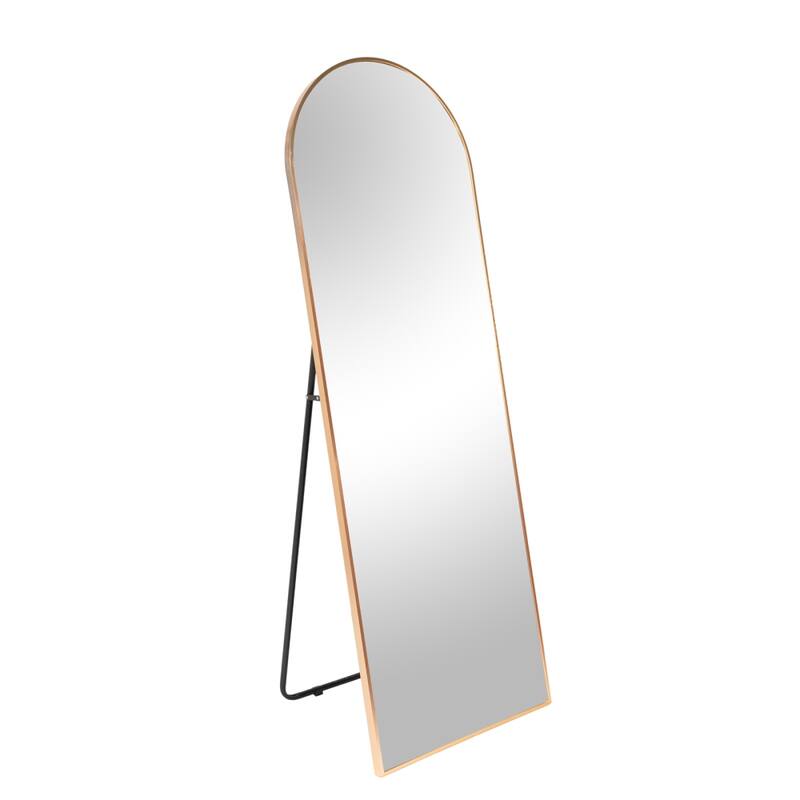 65'' x 22'' Aluminium Alloy Arch Full Length Mirror with Stand