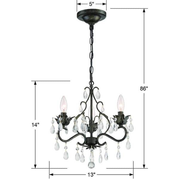 Crystorama Lighting Group Paris Market 3 Light 13" Wide Hand Cut