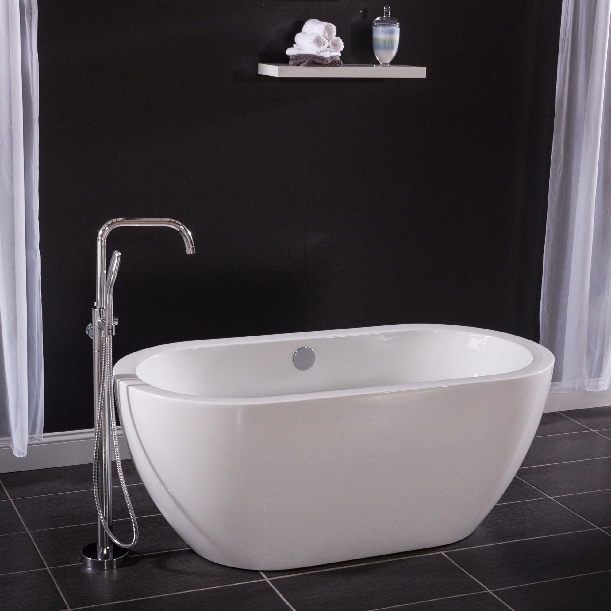 Miseno Mno6030fso 60in Free Standing Oval Acrylic Bathtub Overflow Drain Assembly Included Overstock 17489966