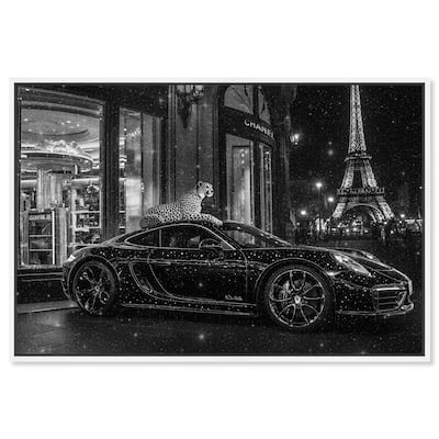 Glistening Cheetah and Car Canvas by Art Remedy
