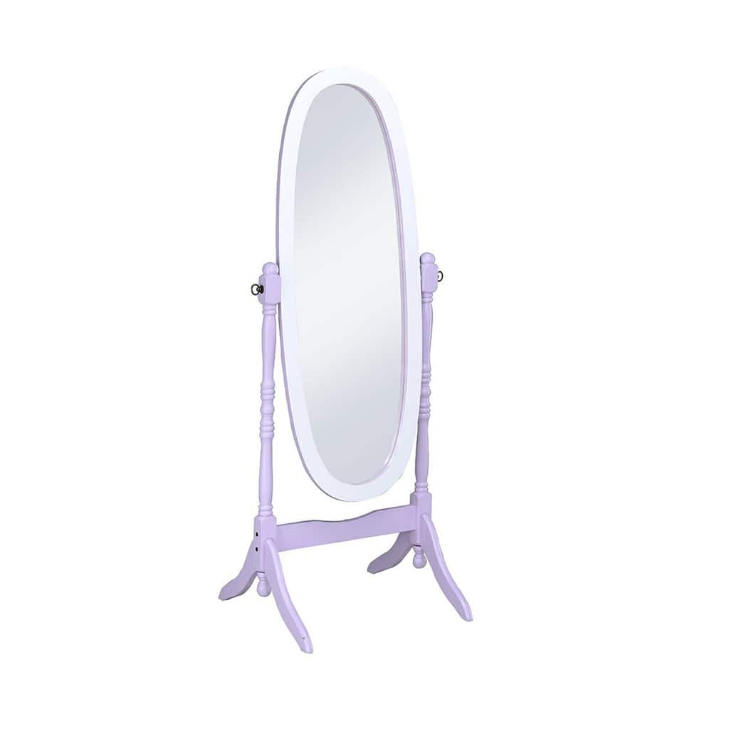 HomeRoots 59" Painted Oval Cheval Standing Mirror Freestanding With Solid Wood Frame - 23.62