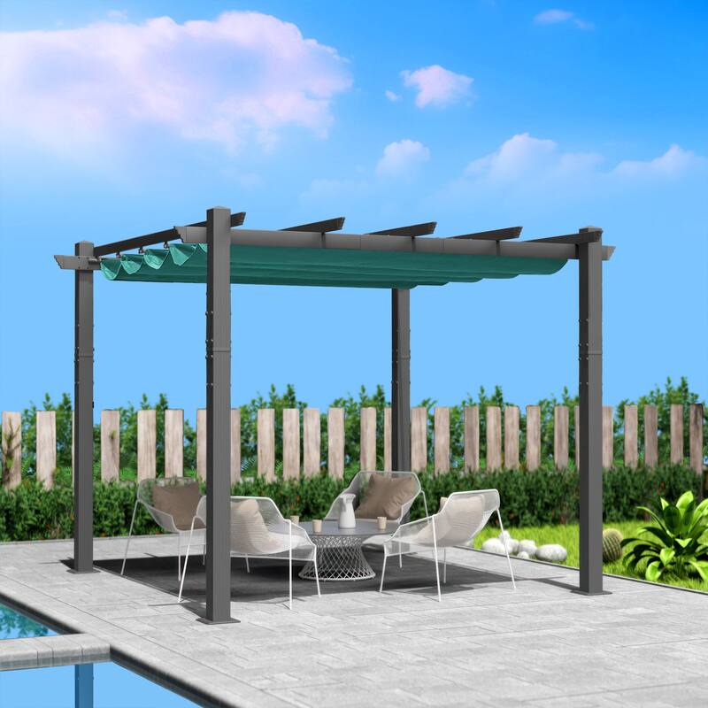 Kozyard Atlantics Outdoor 10'x13' Extra Large BBQ Grill Pergola with Sun Shade Gazebo Canopy