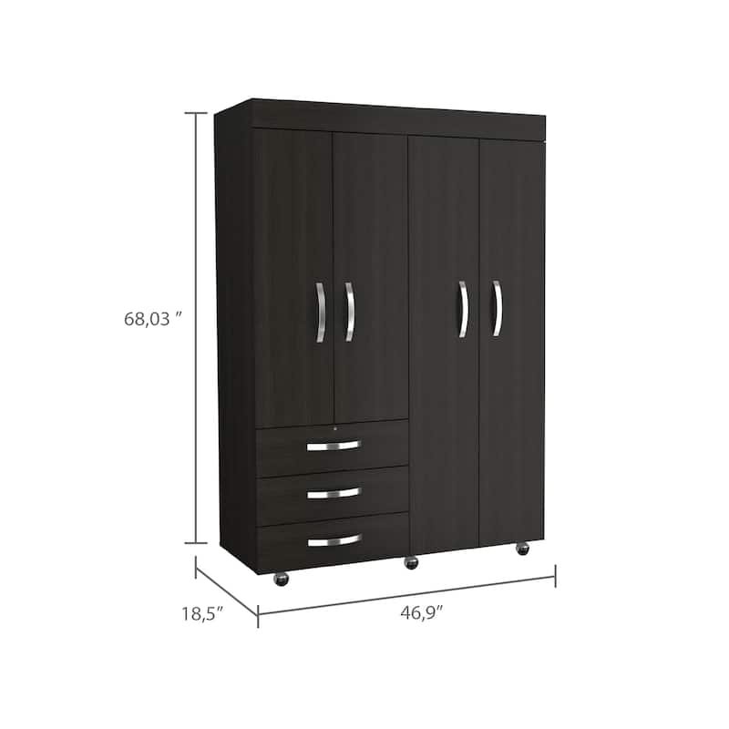 FM Furniture Janeiro Armoire, with One Cabinet and One Hidden Drawer