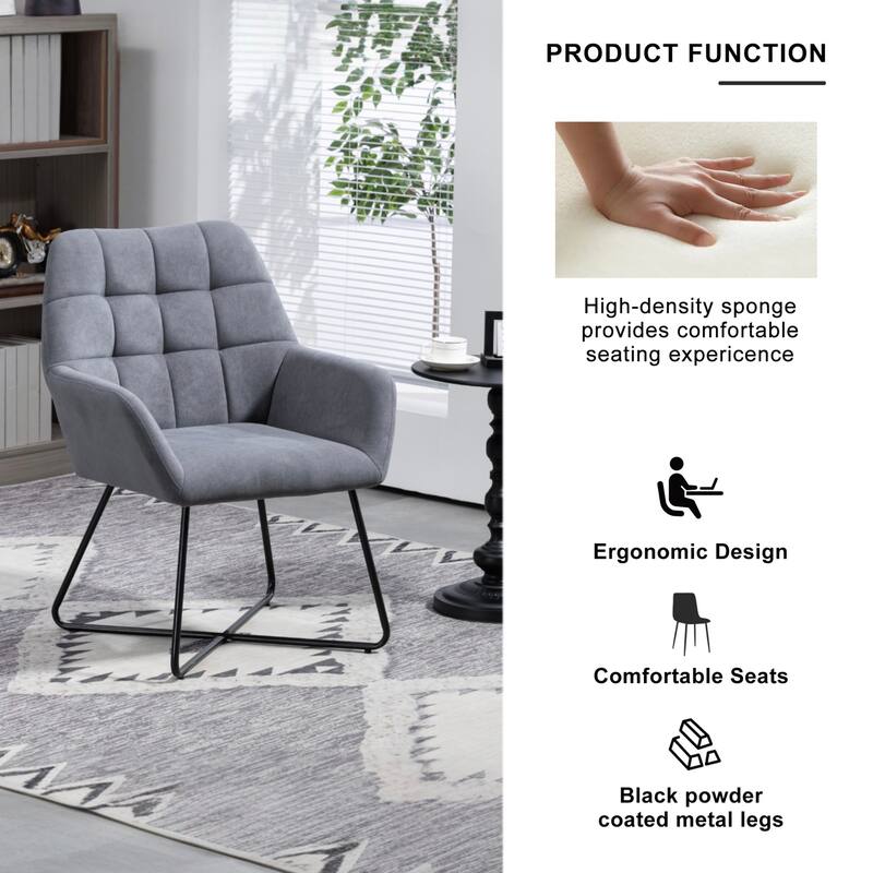 Upholstered Office/Home Chair with Metal Legs