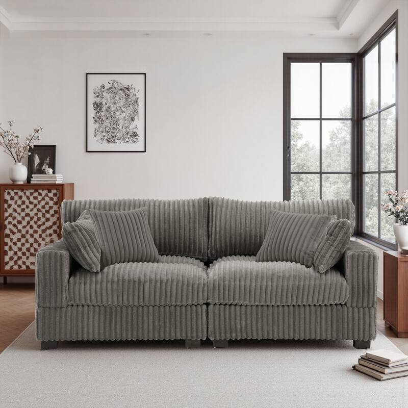 80"Plush Upholstery Loveseat Modular Sofa Couch