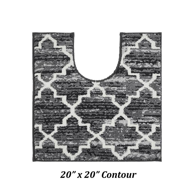 Better Trends Savio Collection Marrakesh Bathroom Rug - 100% Micro Polyester with Gel Foam Backing, Machine Washable Bath Mat