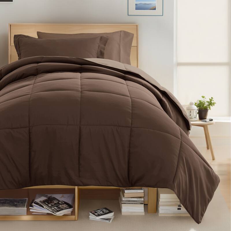 8pc Twin XL Solid Dorm Bedding Bundle