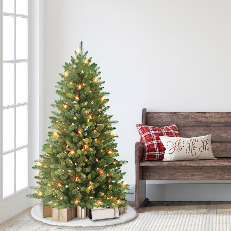 Puleo International 4.5 ft. Pre-lit Slim Westford Spruce Artificial Christmas Tree