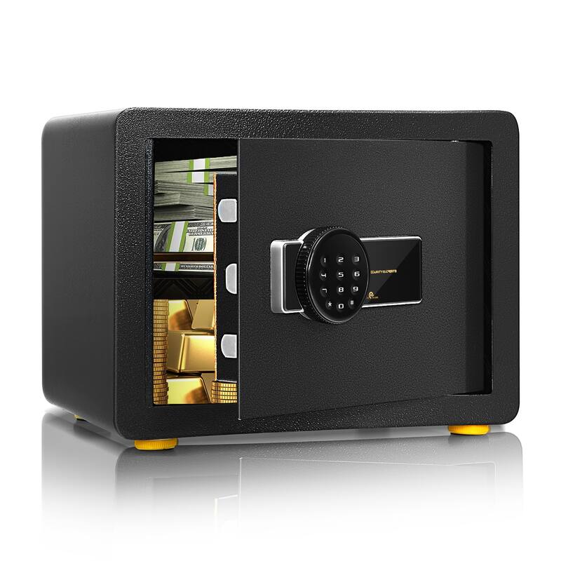 Costway 1.0 Cu Ft Electronic Digital Security Safe Box W/ Keypad & Key - Black - overstock.com/bedbathandbeyond.com - No - Personal Safes - Under 5