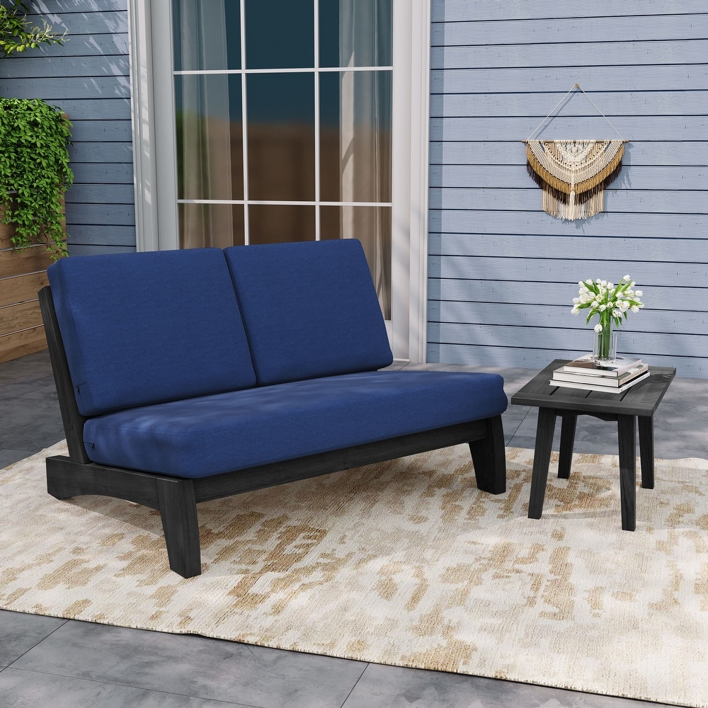 Outdoor Sectional Furniture Teak Conversation Set with Side Table