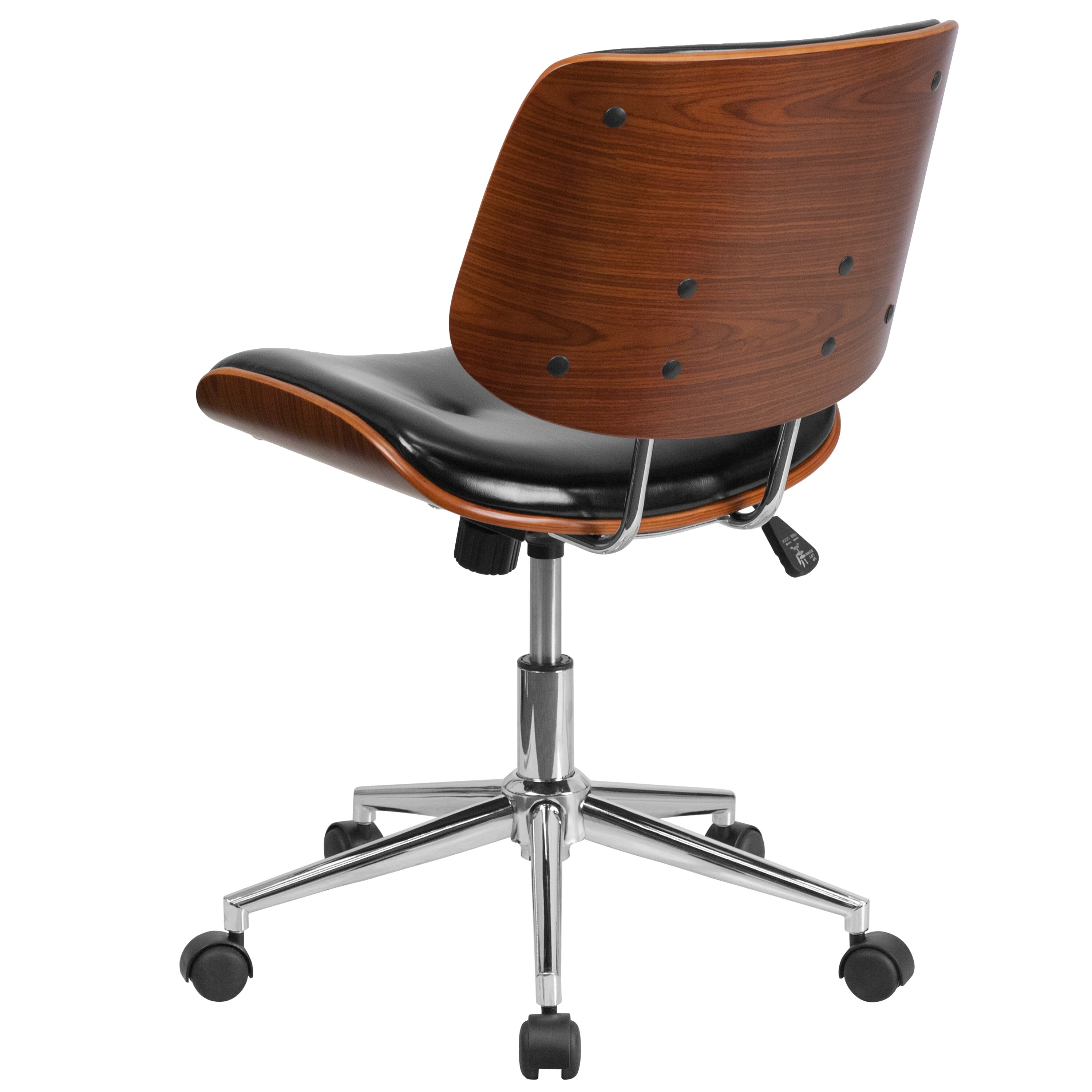 Shop Low Back Leathersoft Ergonomic Wood Swivel Task Office Chair Overstock 12356479