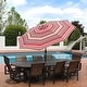 preview thumbnail 2 of 21, Sunnydaze Aluminum Outdoor Patio Umbrella with Tilt and Crank Awning Stripe