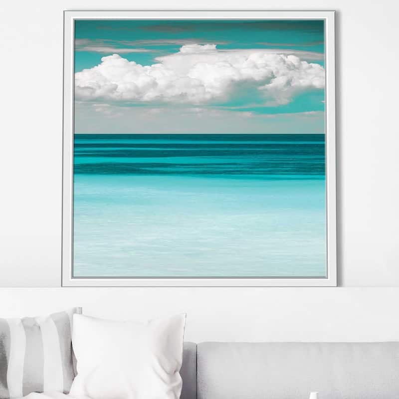 "Teal Bay" Print on Floating Canvas