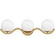 preview thumbnail 2 of 6, Spherical 3-Light Aged Brass Bath Light