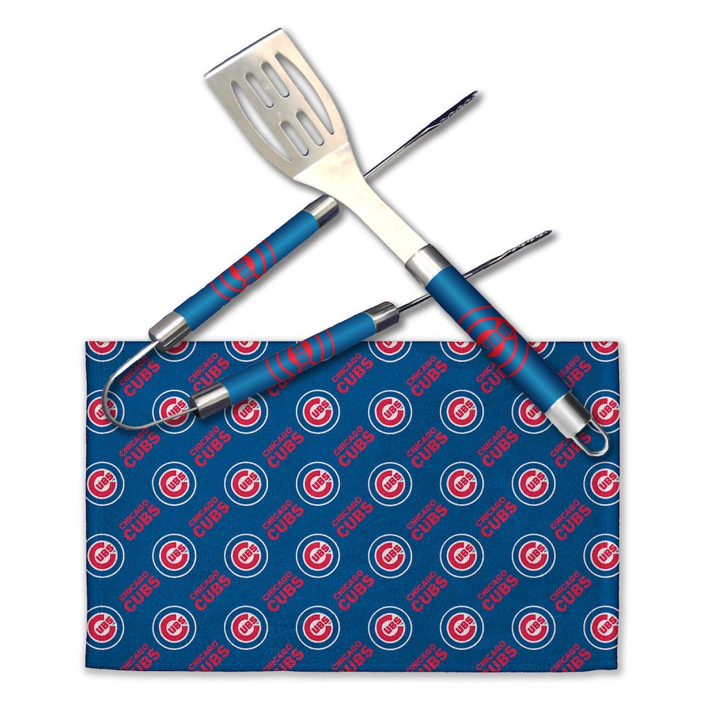 MLB Chicago Cubs 3-Piece BBQ Utensil Set 17.25 6 11 x 18 Inches