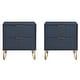 preview thumbnail 2 of 6, Manhattan Comfort Dumbo 20" Fluted Nightstand (2-Drawer) - Set of 2