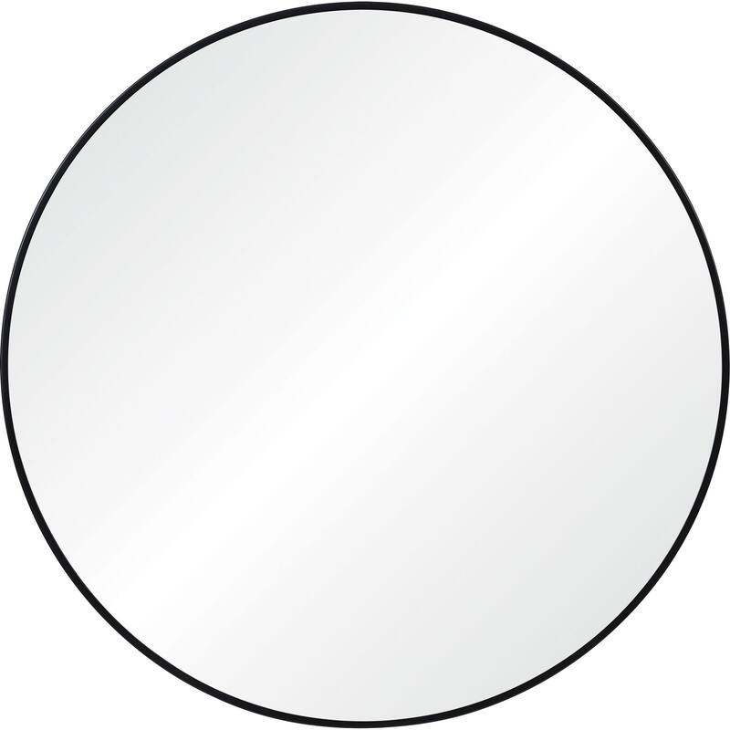 30" Black and Clear Round Framed Wall Mirror