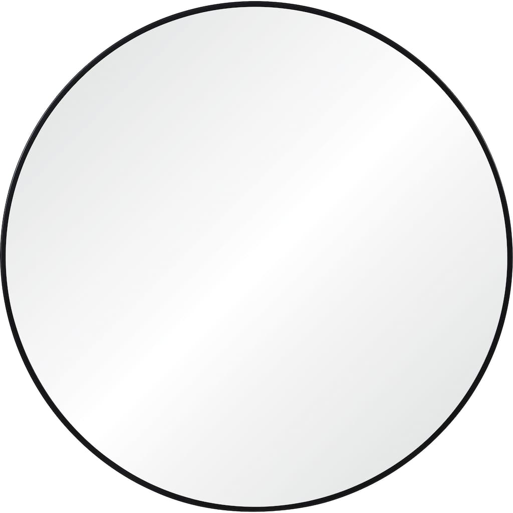 30" Black and Clear Round Framed Wall Mirror