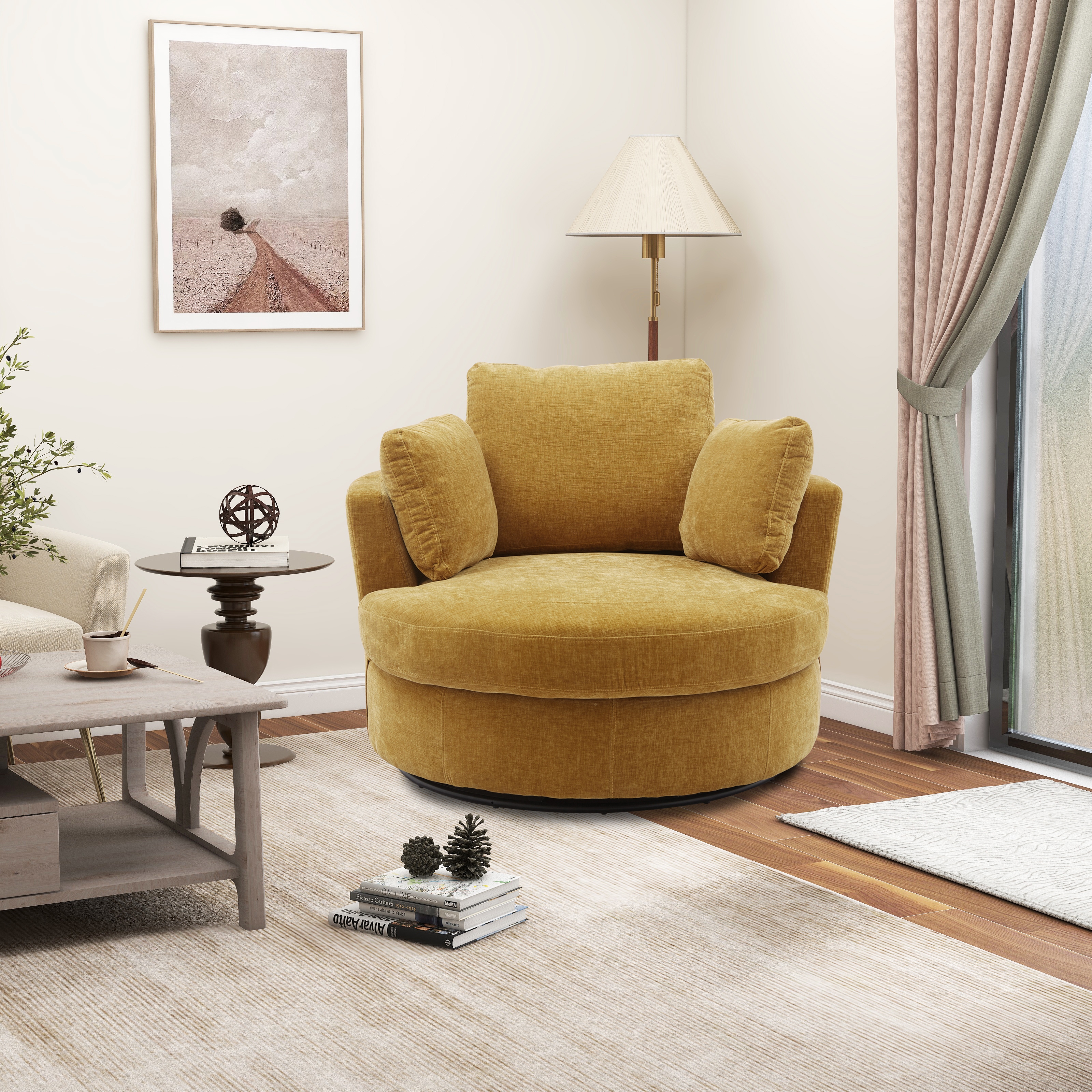Round best sale spinning sofa