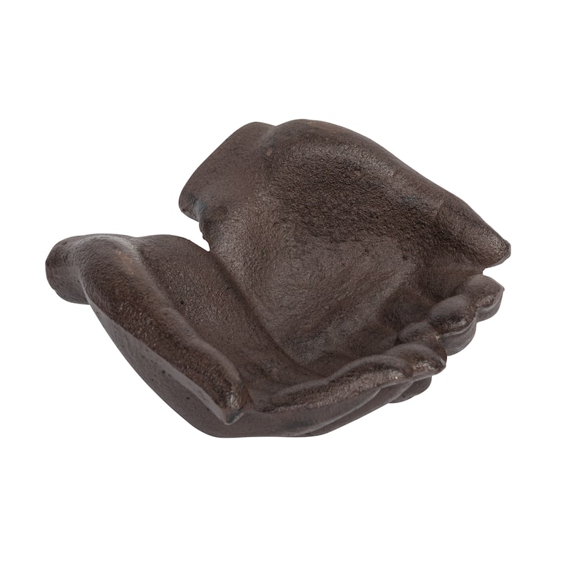 Cast Iron Hands Dish with Rust Finish