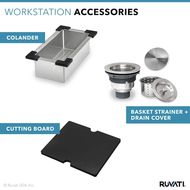 Ruvati 21 x 20 inch Outdoor Workstation Sink T-316 Marine Grade Topmount Stainless Steel BBQ - 21" x 20" - 21" x 20"