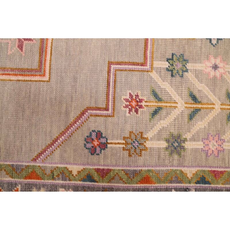 ECARPETGALLERY Hand-knotted Modern Oushak Grey Wool Rug - 8'2 x 9'10