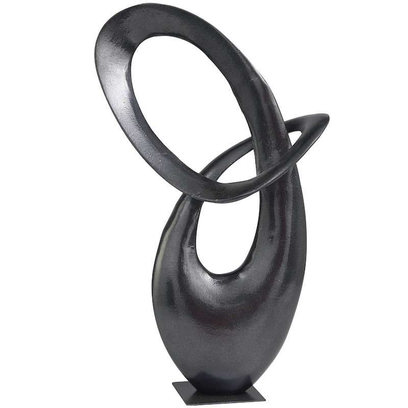 Aluminum Metal Abstract Decorative Sculpture - Dark Gray or Gold - Roche River Decor - Dark Gray - 9"W, 17"H