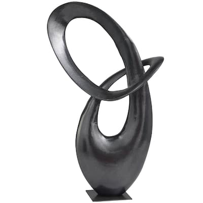 Aluminum Metal Abstract Decorative Sculpture - Dark Gray or Gold - Roche River Decor
