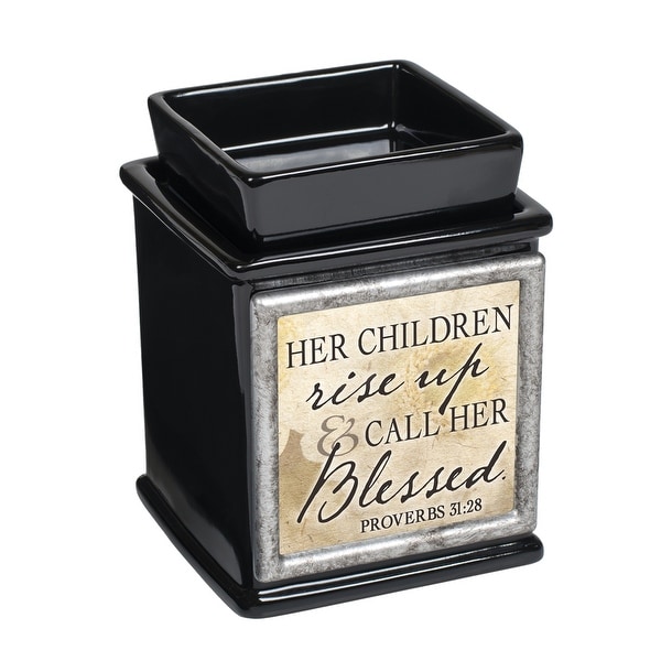 5" Black and Gray Bible Verse Quoted Interchangeable Warmer - N/A