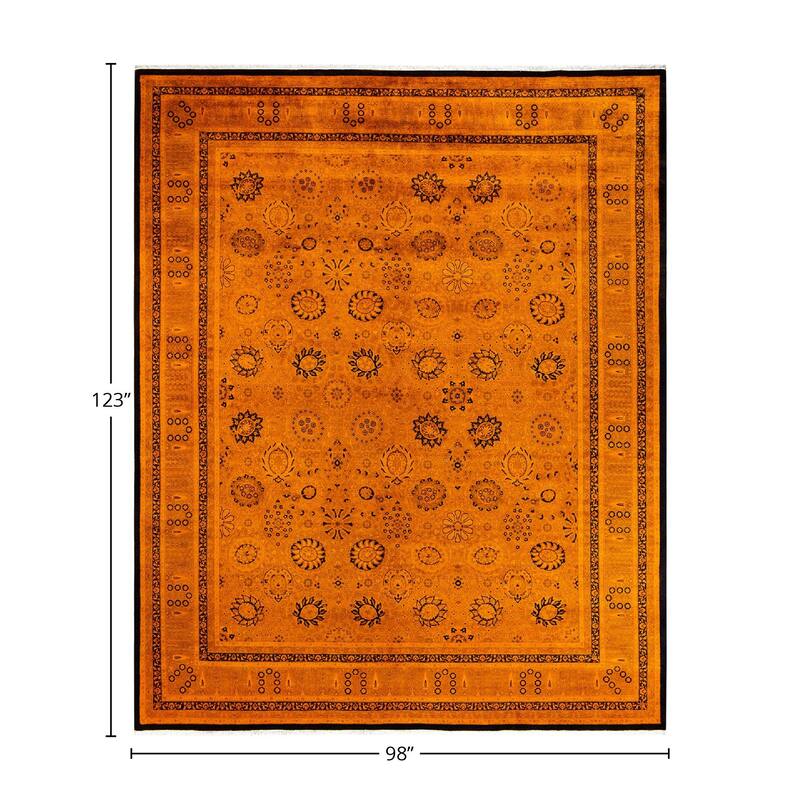 Fine Vibrance, One-of-a-Kind Hand-Knotted Area Rug - Orange, 8' 2" x 10' 3" - 8' 2" x 10' 3"