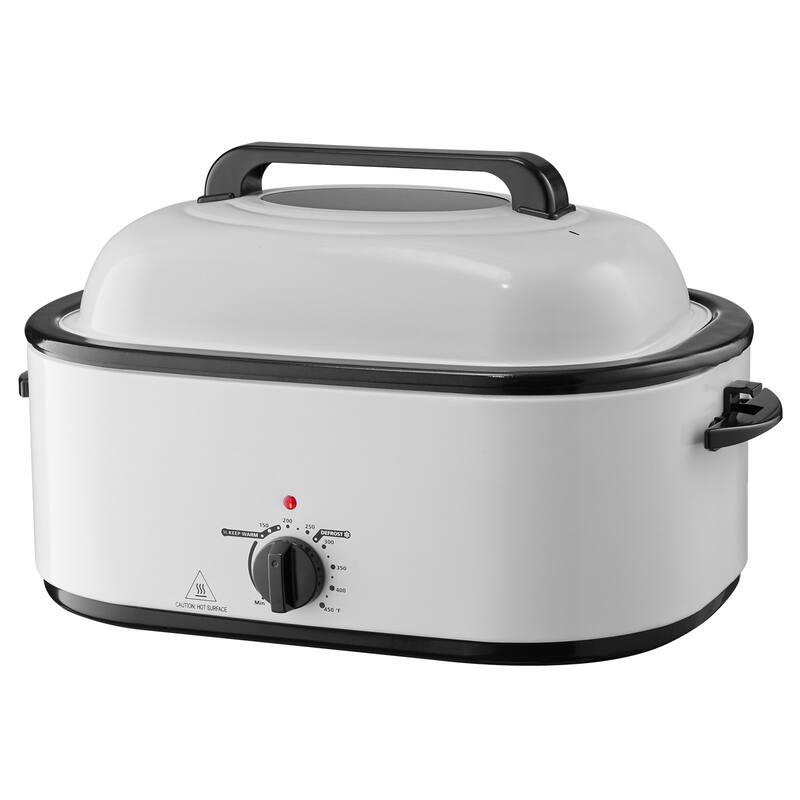 Black-Silver 26QT Electric Roaster Oven with Self-Basting Lid and Rack - 23.23 x 15.67 x 13.58 inch