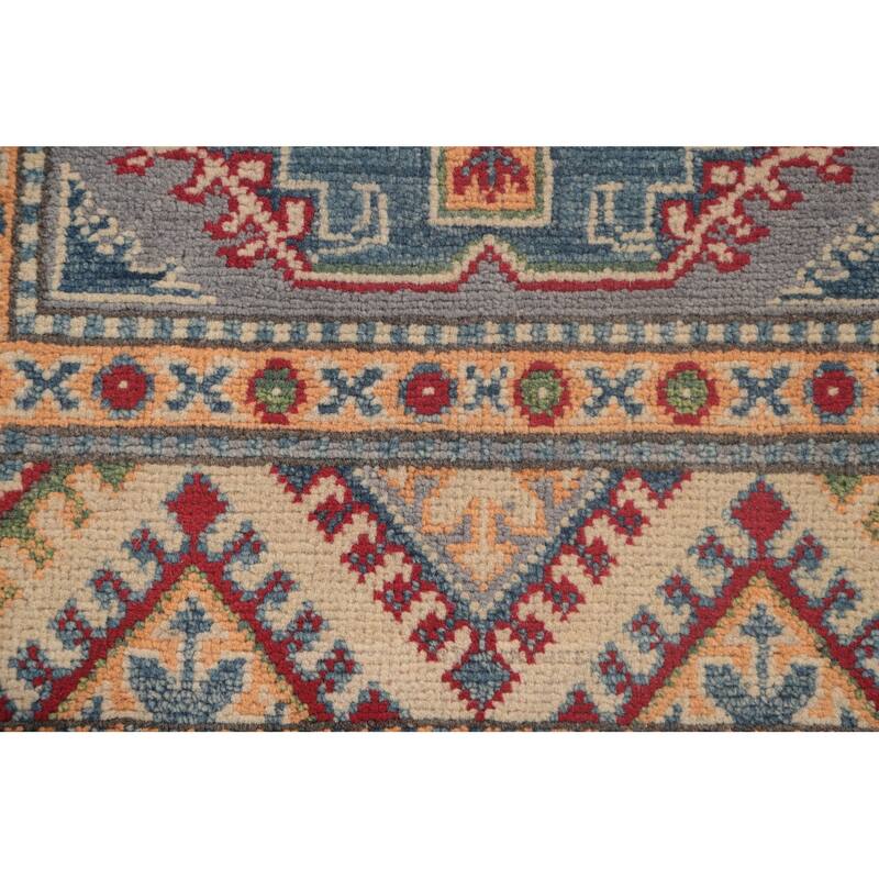 Geometric Kazak Oriental Foyer Rug Handmade Traditional Wool Carpet - 2'9" x 4'1"