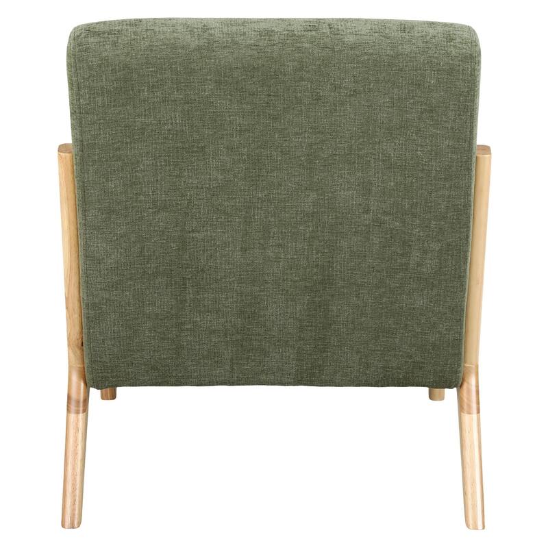 Armchair Solid Wood Frame Accent Chair with Detachable Lumbar Pillow Living Room Chairs