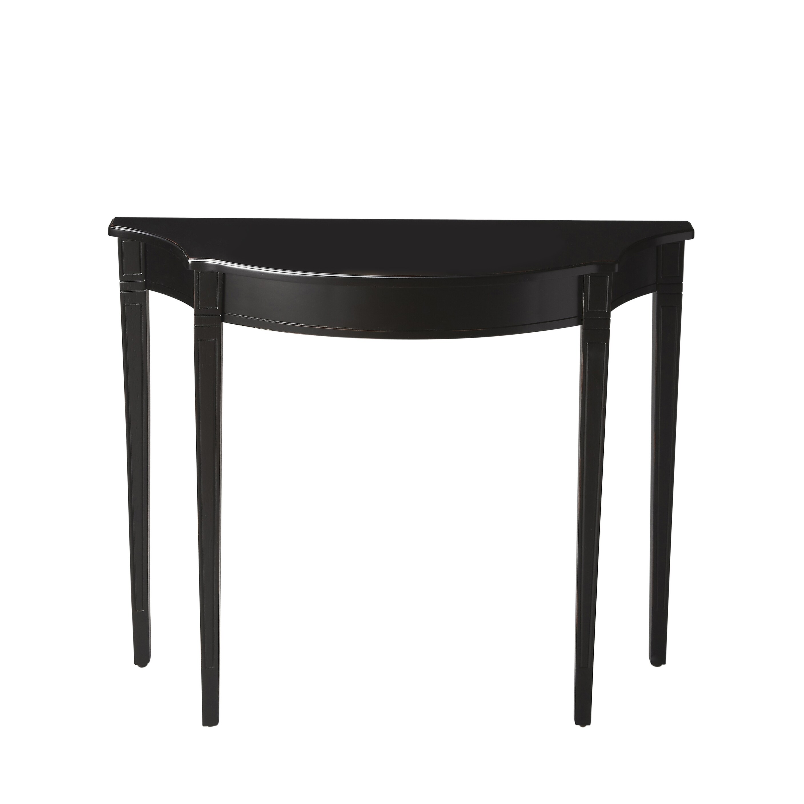 Black demilune outlet console table