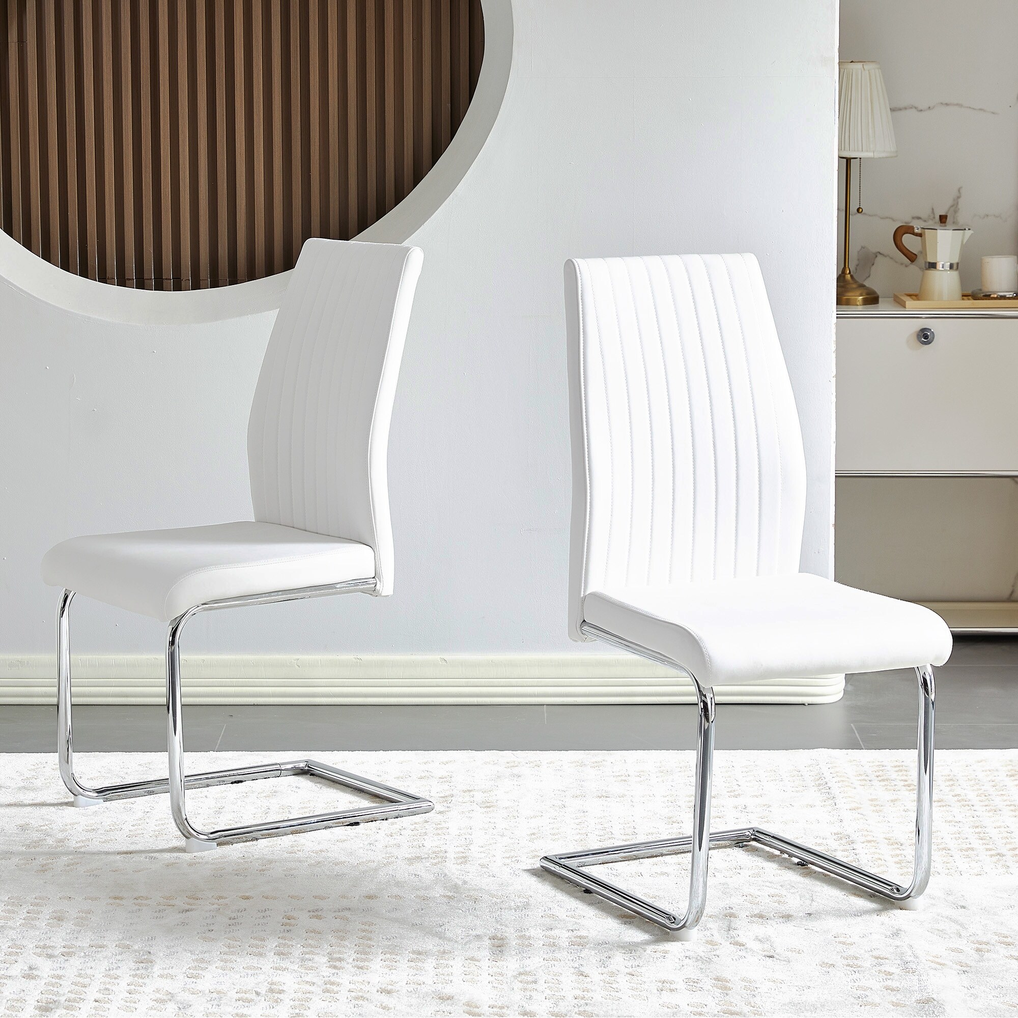 Simple white dining chairs online