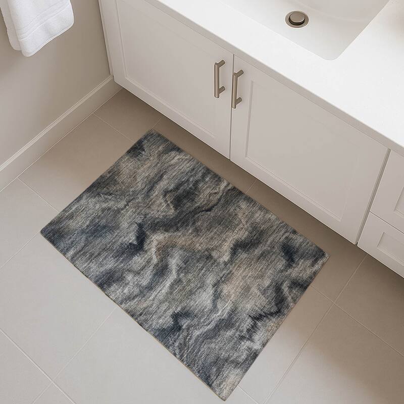 Premium Washable Super Soft Contemporary Blur Mayfield Rug - Gray - 1'8" x 2'6"